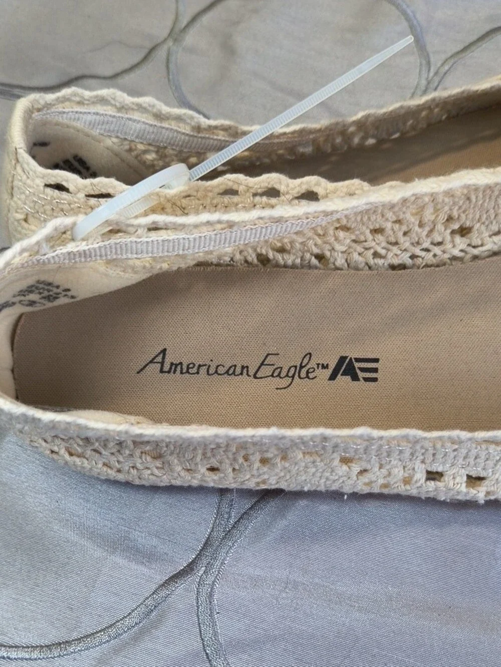 American Eagle Outfitters Crochet Ballet Flats - Cream AB
